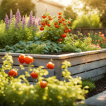 Jardin fleuri adapté aux seniors avec plantes faciles