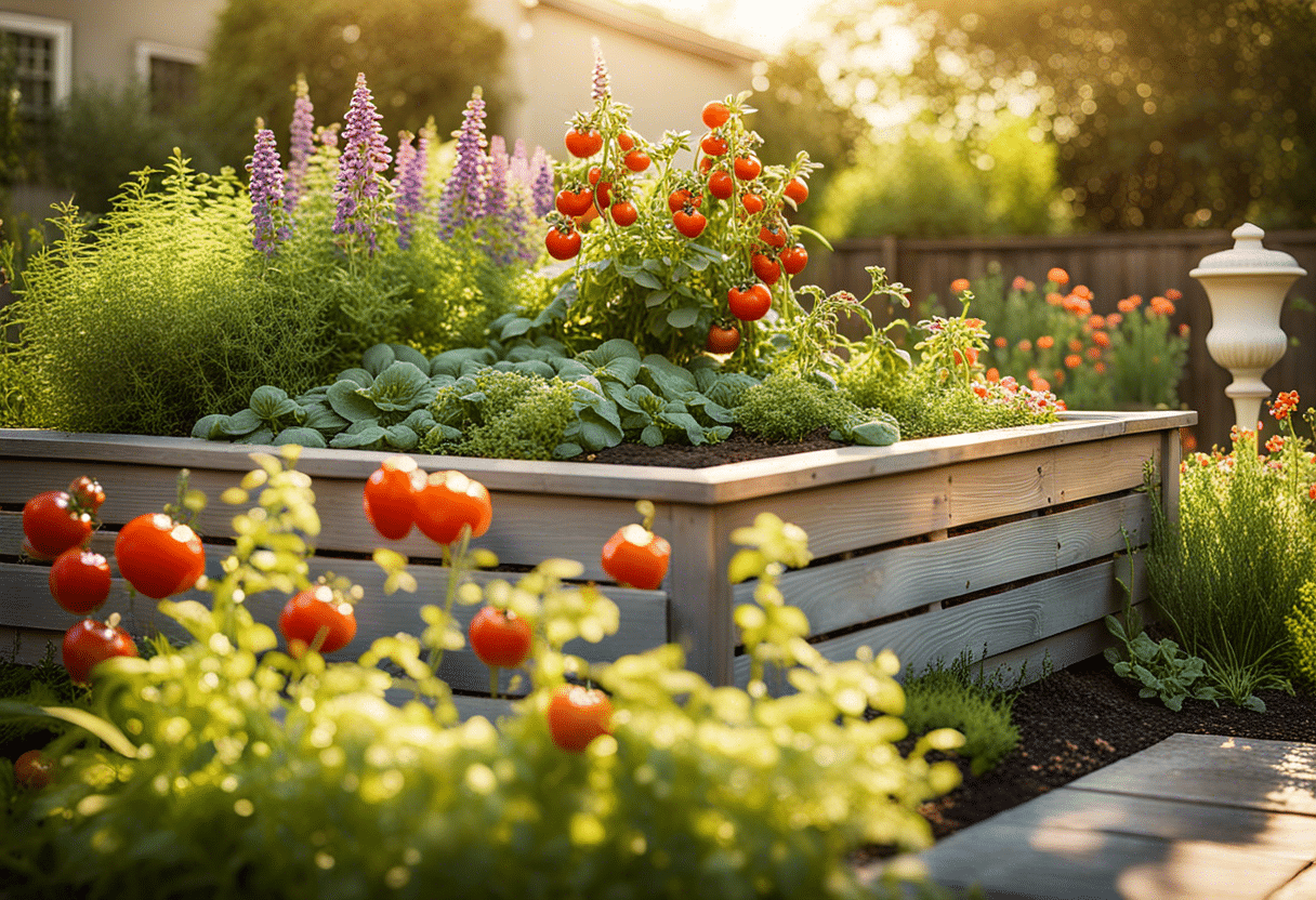 Jardin fleuri adapté aux seniors avec plantes faciles